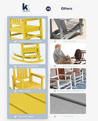 KINGYES HDPE Rocking Chairs Outdoor, Patio Rocking Chairs - Image 6