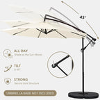 VECELO 10ft Offset Patio Umbrella, Cantilever Umbrella, Hanging Outdoor - Image 4