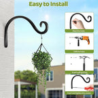 BOLITE Plant Hangers Outdoor Indoor, 12 Inch Wall Plant Hooks, Metal Bird - Image 9