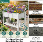 YITAHOME 48x18x30in Raised Garden Bed HDPE, Weather-Resistant Poly Lumber - Image 2