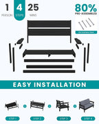 SERWALL HDPE Outdoor Patio Loveseat - Image 8
