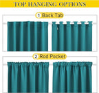 NICETOWN 2 Panels Outdoor Curtains Waterproof Pocket & Back Tab on Top & Bottom - Image 3