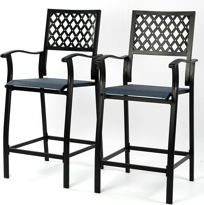 Kozyard Outdoor Bar Stools Set of 2, Patio Bar Chairs by Kozyard
