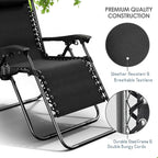 Nestl Zero Gravity Chairs, Portable Patio Lounge Chair Outdoor - Image 7