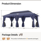 LAUSAINT HOME Semi-Permanent Outdoor Patio Gazebo 10'x20', Heavy Duty Party - Image 9