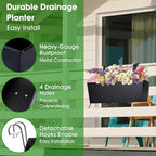 OGIMA 16-Inch Railing Planter Box, 3 Pack Large Hanging Planters - Image 5