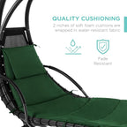 Best Choice Products Outdoor Hanging Curved Steel Chaise Lounge Chair Swing - Image 5