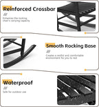 Patio Rocking Chair Outdoor Set of 1, Weather Resistant Poly Resin Oversized - Image 4