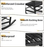 Patio Rocking Chair Outdoor Set of 2, Weather Resistant Poly Resin Oversized - Image 4