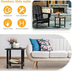 Adirondack Outdoor Side Table, 2-Tier Sturdy Patio End Table Weather Resistant - Image 5