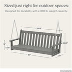 POLYWOOD GNS60GY Vineyard 60" Swing, Slate Grey - Image 3