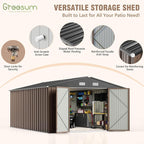 Greesum 10×14 FT Outdoor Storage Shed, Metal Storaged Sheds Without Floor - Image 3