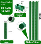Garden Stakes 16 Inch 70 Pack, Diy 4ft 5ft 6ft 7ft 8ft Tomato Stakes Plastic - Image 2