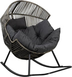 Shintenchi Wicker Egg Chair, Oversized Outdoor Indoor Rocking Chair, Large PE - Image 7