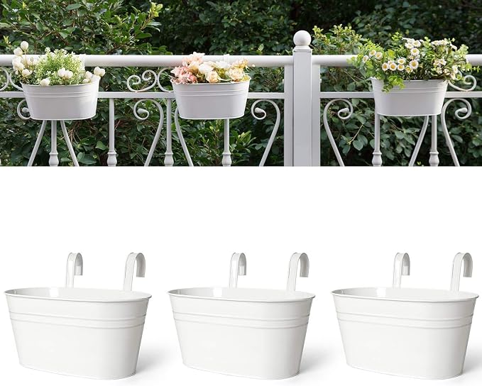 Dahey 3 Pcs 10.5 Inch Metal Iron Hanging Flower Pots by Dahey