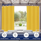 PureFit Outdoor Curtains for Patio Waterproof Weatherproof, UV Resistant - Image 3