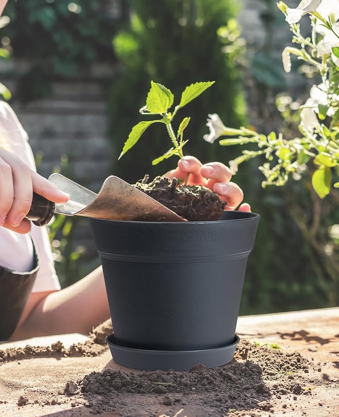 homenote Pots for Plants, Matte Black - Image 3