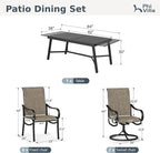 PHI VILLA 9 Piece Patio Dining Set, Expandable Table - Image 9