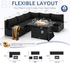 NICESOUL 6 Piece Modern L-Shaped Outdoor Sectional - Image 5