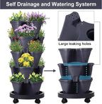 Umigy 2 Set 5 Tier Stackable Planters Vertical Garden Planters - Image 5