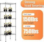 BestOffice | 5-Tier Wire Storage Shelves | 17x12x48 | Chrome | - Image 7