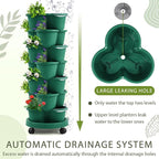 Umigy 2 Set Dark Green 7 Tier Stackable Vertical Planters - Image 4