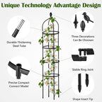 Garden Obelisk Trellis for Climbing Plants Outdoor 6 Ft Rose Bush Round Trellis - Image 4