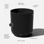 Veradek Round Black Plastic Planter Pots - Image 2