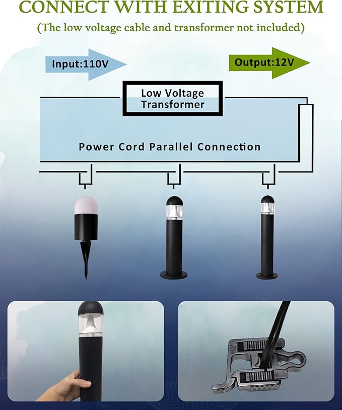 8 Pack Aluminum Low Voltage Landscape Pathway Lights Wired, Outdoor Modern 12V - Image 9