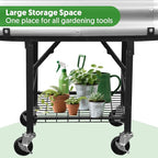 Raised Garden Bed with Legs and Heavy Duty Wheels, Self-Watering Planter Box - Image 4