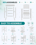 SERWALL 5 Pieces Adirondack Bar Chairs Set, HDPE Adirondack Barstools Chairs - Image 7