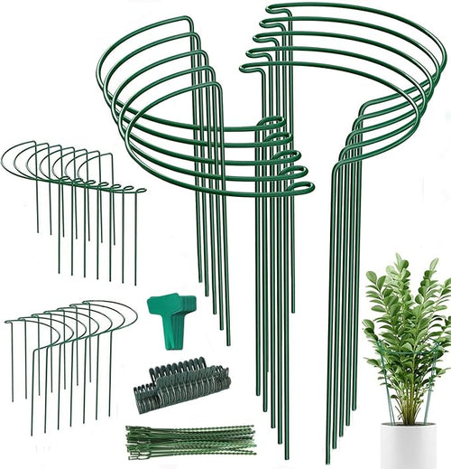 24 Pack Plant Support Stake, Half Round Metal Garden Plant Stake, Border Support by Linyona