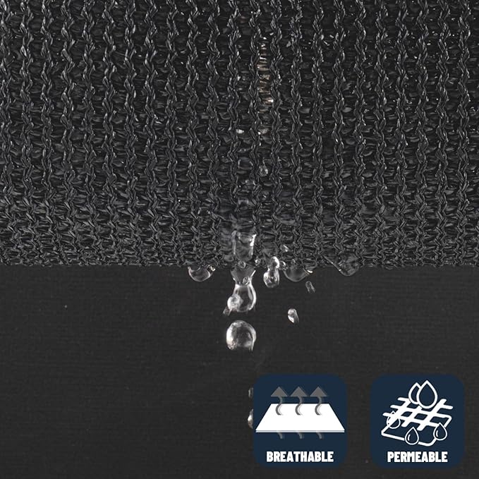 SUNNY GUARD Custom Size 7'x18' Rectangle Graphite Grey UV Block Sunshade - Image 5