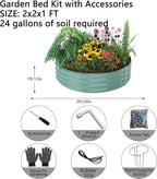 Galvanized Metal Planter Raised Garden Bed Kit - Image 2