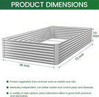 3 Pack 6x3FT Corrugated Galvanized Steel Raised Garden Bed Outdoor, Metal Above - Image 2
