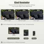 LDAILY Moccha Outdoor Daybed, Wicker Loveseat Sofa Set - Image 7