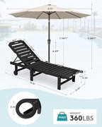 SERWALL Outdoor Chaise Lounge Set of 2 - Image 2
