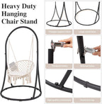 SUNCREAT Hammock Chair with Stand Included, Heavy Duty Hanging Chair with Stand - Image 4