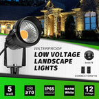 LightingWill 5W LED Landscape Lights, Warm White 3000K-3500K, Waterproof DC 12V - Image 4