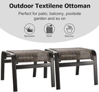 Patio Footstools Outdoor Foot Rest Aluminum Ottomans Samll Seat Wicker - Image 4