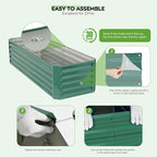 ZORMY 6×2×1.4ft Galvanized Raised Garden Bed Kit, Metal Planter Boxes Outdoor - Image 7