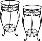 CASIMR 2 Tier Plant Stand, Indoor Outdoor Multiple Flower Pot Shelf Rustproof by CASIMR