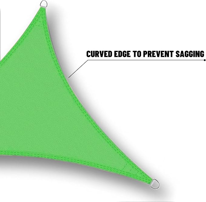 SUNNY GUARD Waterproof Sun Shade Sail 5'x7'x8.6' Lemon Green Right Triangle UV - Image 5