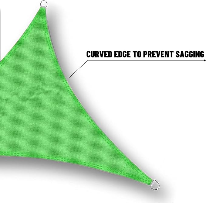 SUNNY GUARD Waterproof Sun Shade Sail 10'x11'x14.9' Lemon Green Right Triangle - Image 5