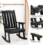 VINGLI Heavy Duty 600 LBS Outdoor Wooden Rocking Chair - Image 6
