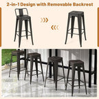 Giantex Metal Bar Stools Set of 4, Rubber Feet, Industrial Stackable Barstools - Image 5