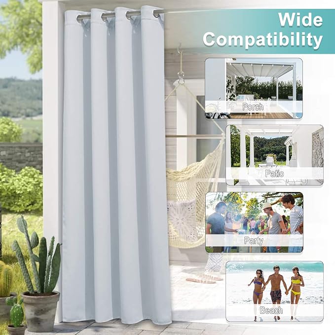 NICETOWN 2 Panels Weighted Outdoor Curtains - Image 6