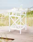 HDPE Outdoor Bar Table, Weather Resistant HDPE Patio High Top Pub Table - Image 2