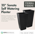 Tierra Verde 2-Pack Indoor & Outdoor Self-Watering Square Planters - Image 2