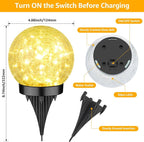 2-Pack Garden Solar Lights Outdoor, Cracked Glass Ball Light Waterproof - Image 9